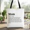Mom Definition Canvas Tote Bag, Funny Mothers Day Gift Shopper